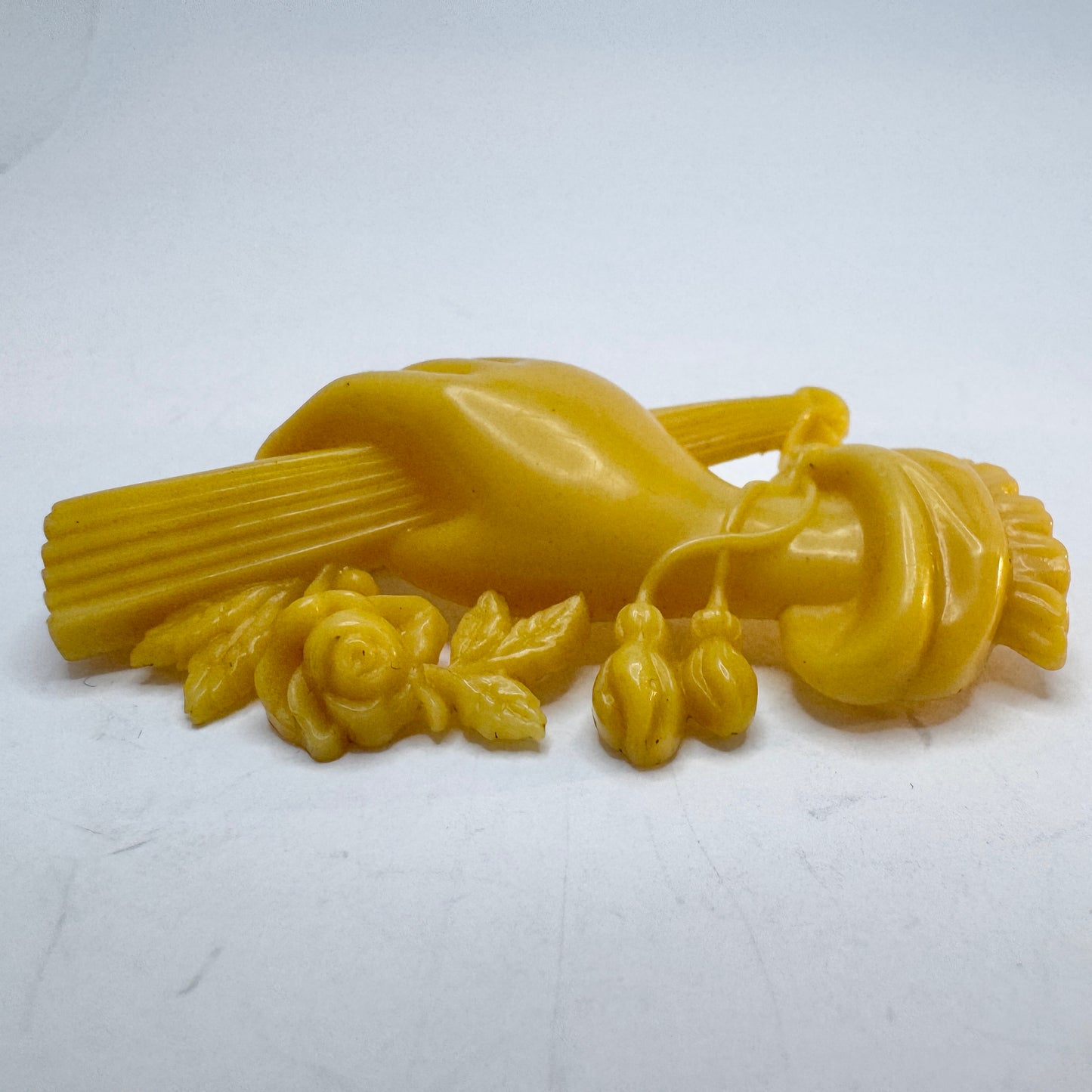 Large Antique Celluloid Brooch.