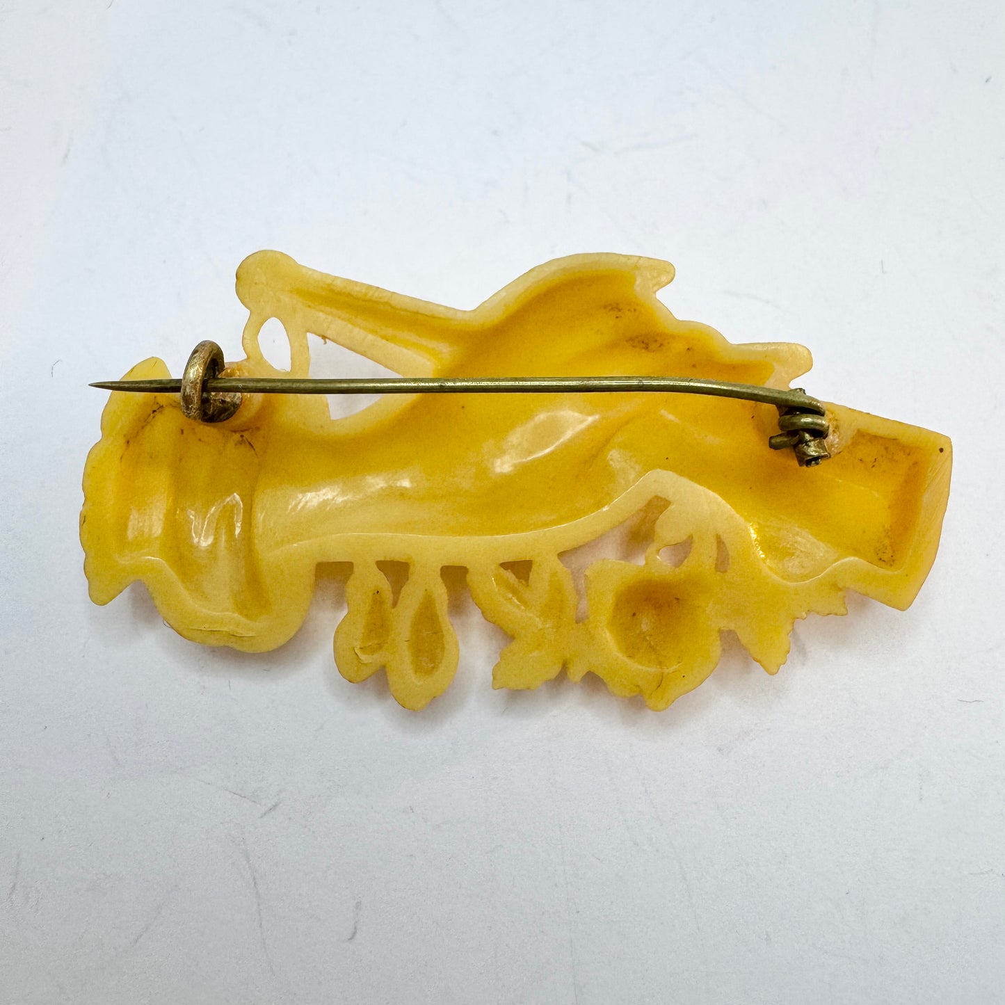 Large Antique Celluloid Brooch.