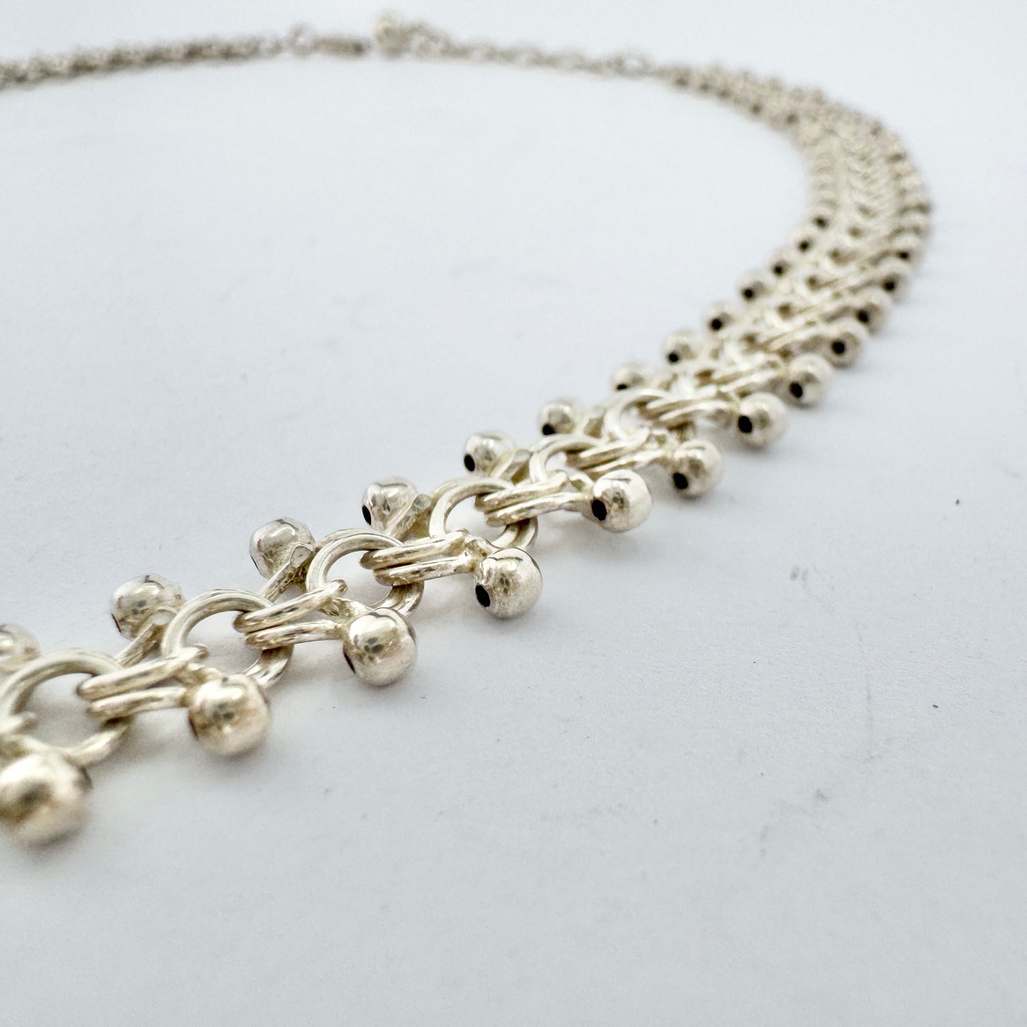 Sweden 1940-50s. Vintage Sterling Silver Bismarck Necklace.