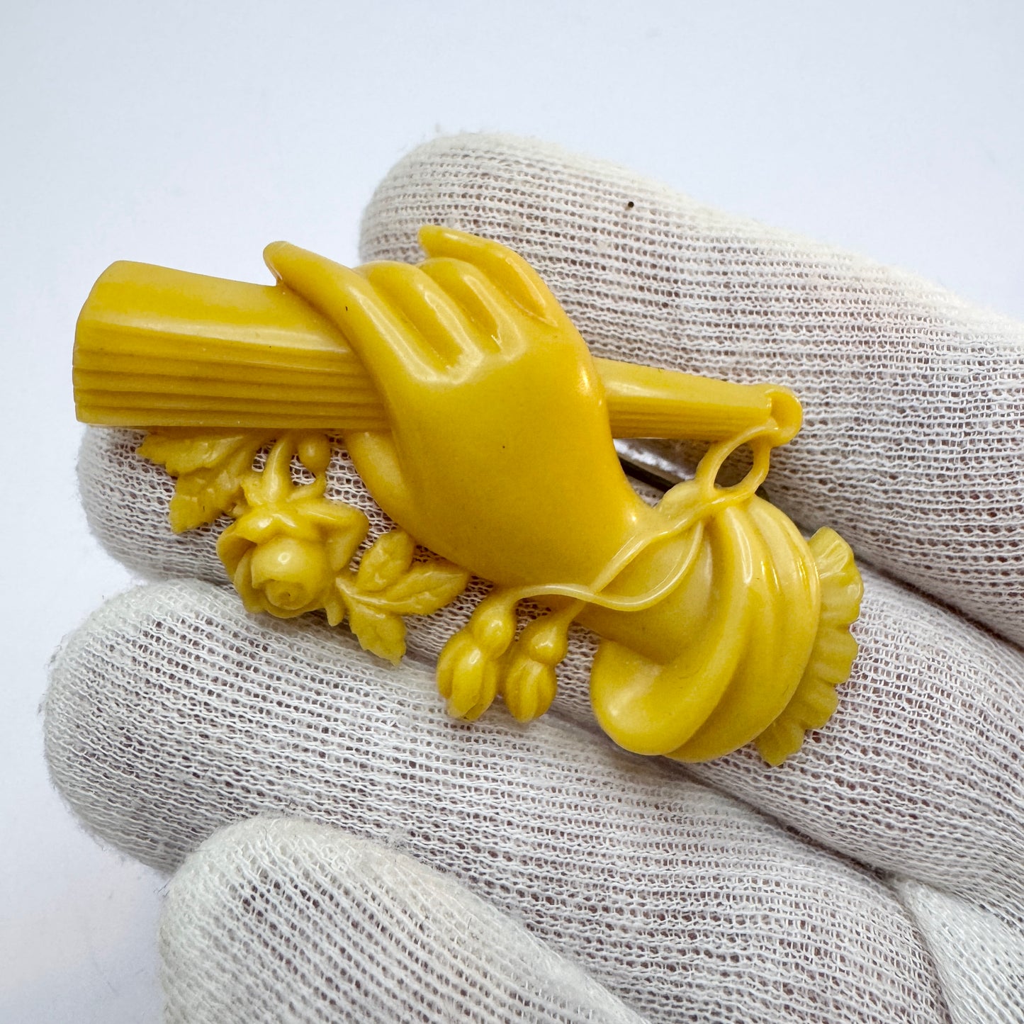 Large Antique Celluloid Brooch.