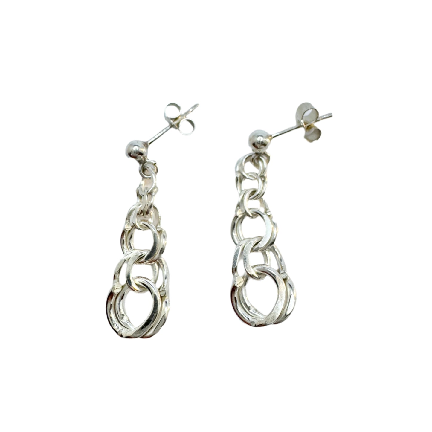 Vintage Sterling Silver Bismarck Earrings.