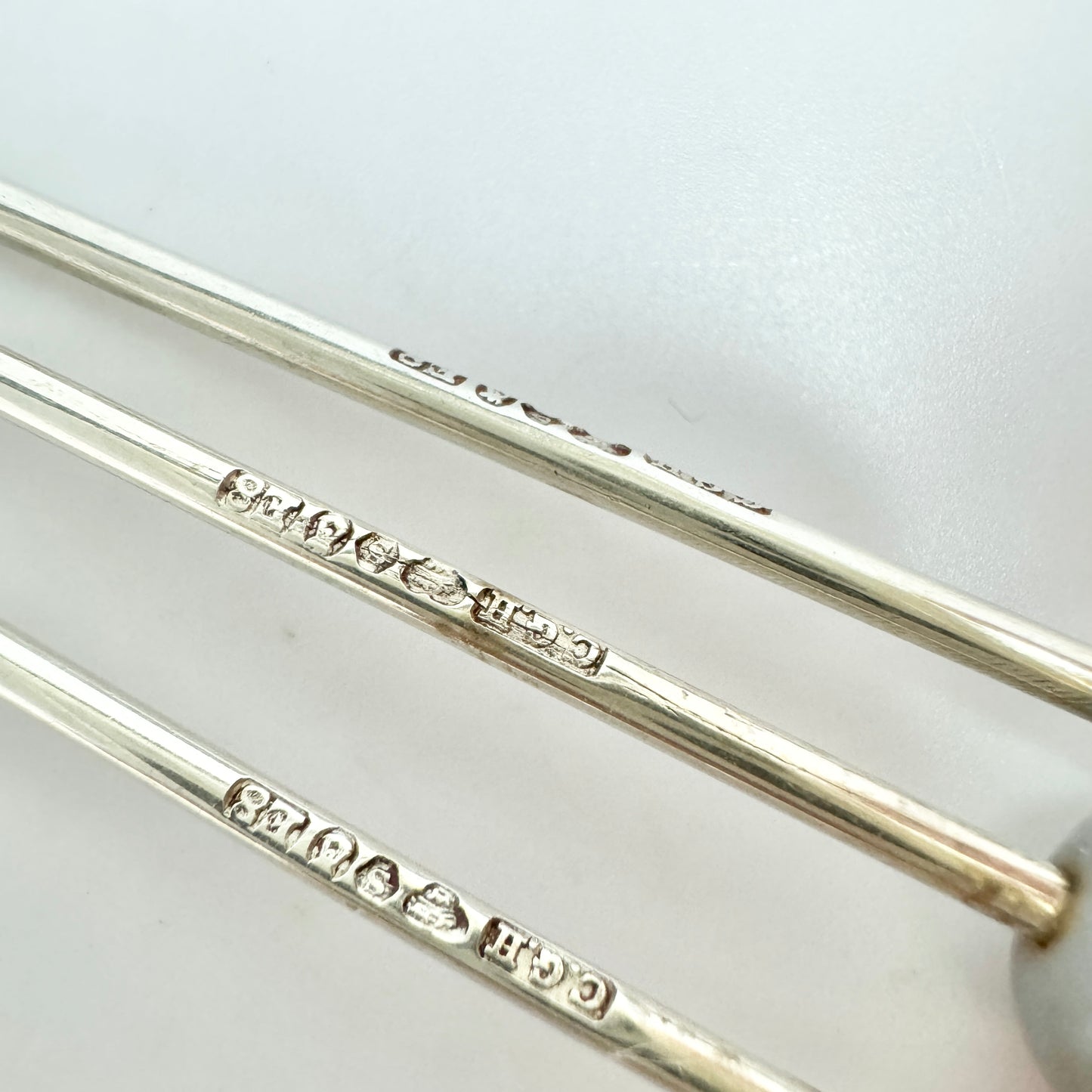 CG Hallberg, Sweden 1931. Vintage Art Deco Sterling Silver Cocktail Sticks.