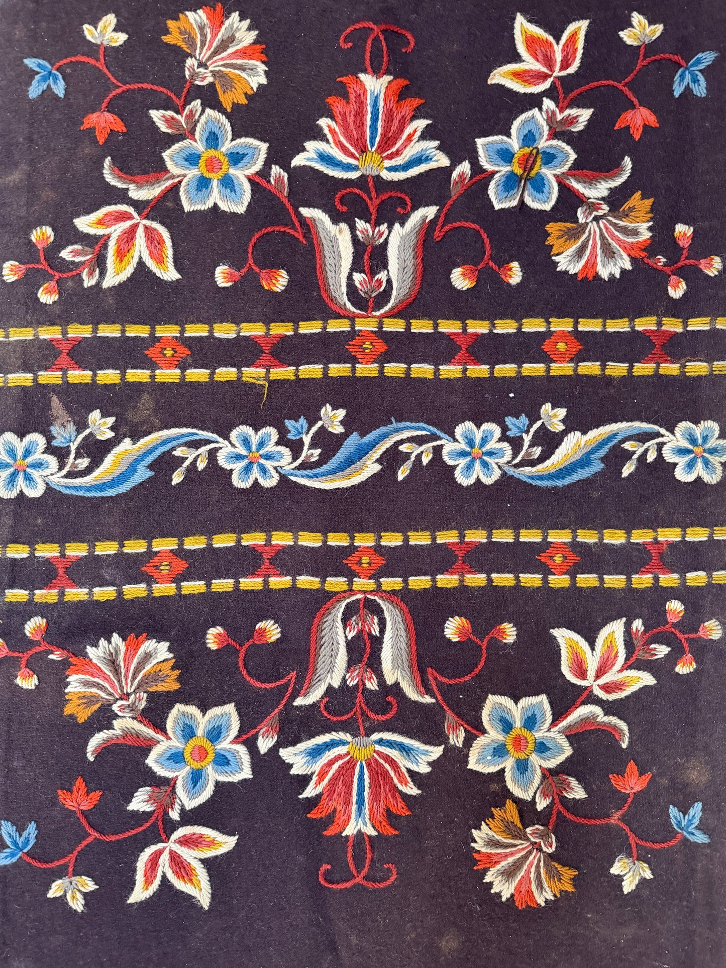 Skåne, Sweden. Antique 175cm / 68.9in Tapestry Wool Table Runner