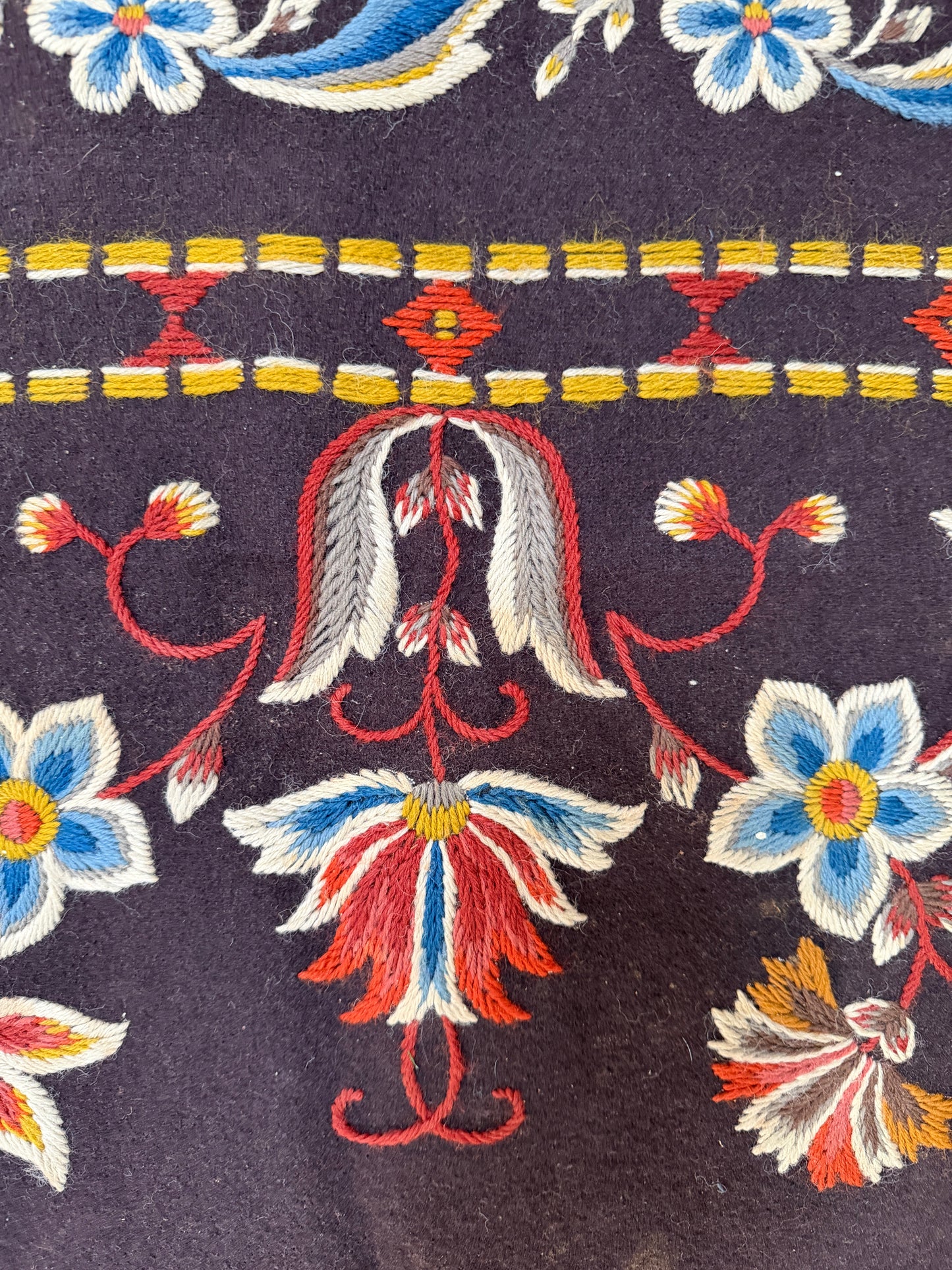Skåne, Sweden. Antique 175cm / 68.9in Tapestry Wool Table Runner