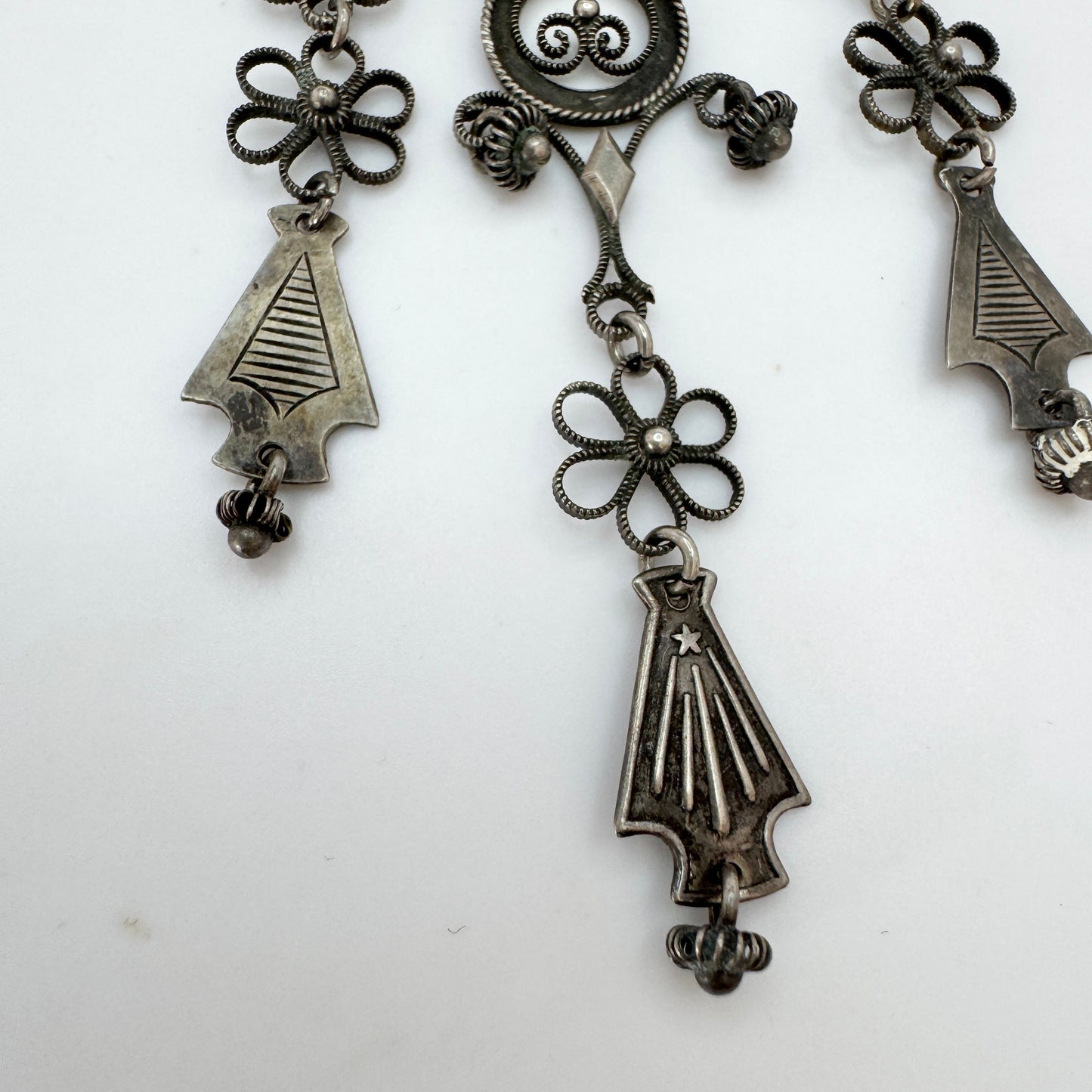 Clement Berg, Norway c 1910. Antique Dragestil Sølje Brooch in Solid Silver.