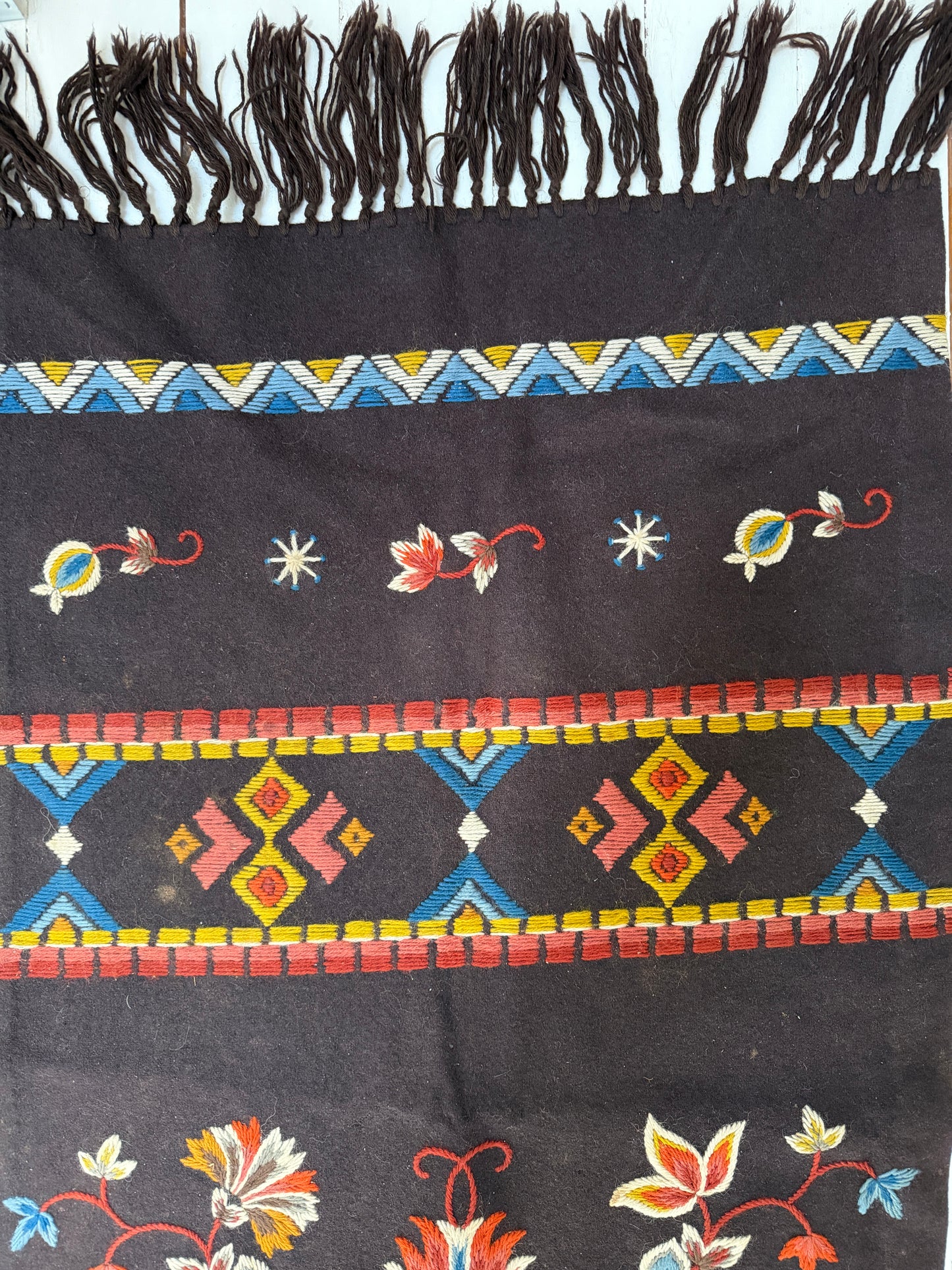 Skåne, Sweden. Antique 175cm / 68.9in Tapestry Wool Table Runner