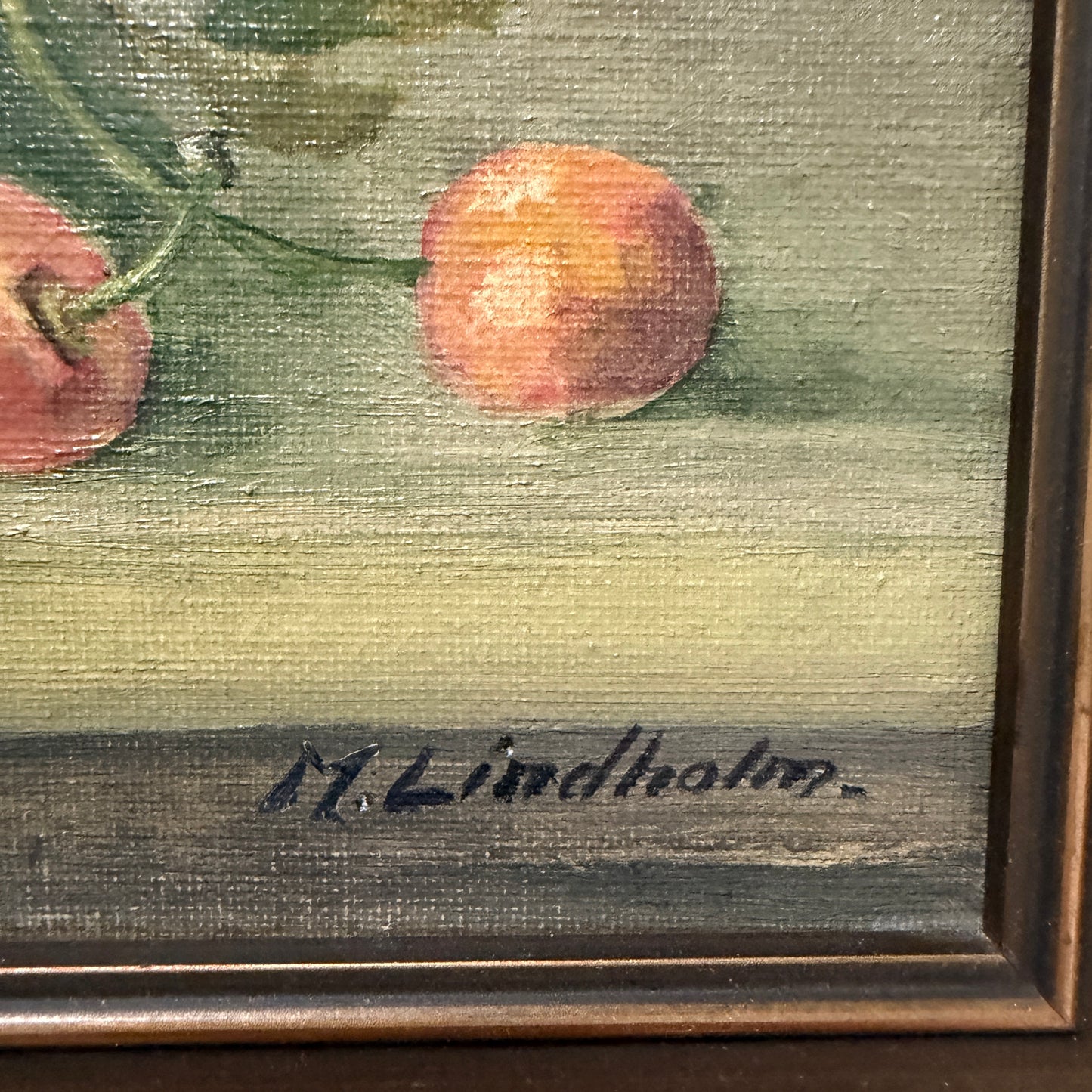 M Lindholm, Sweden c 1930s. Vintage Still Life Oil Painting.