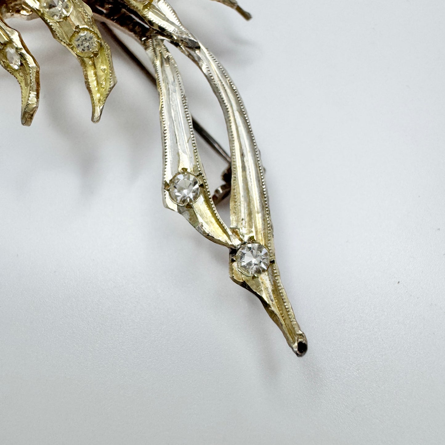 MENEGATTI Brothers, Vicenza Italy. Vintage 1940-50s Large Silver Orchid? Brooch.