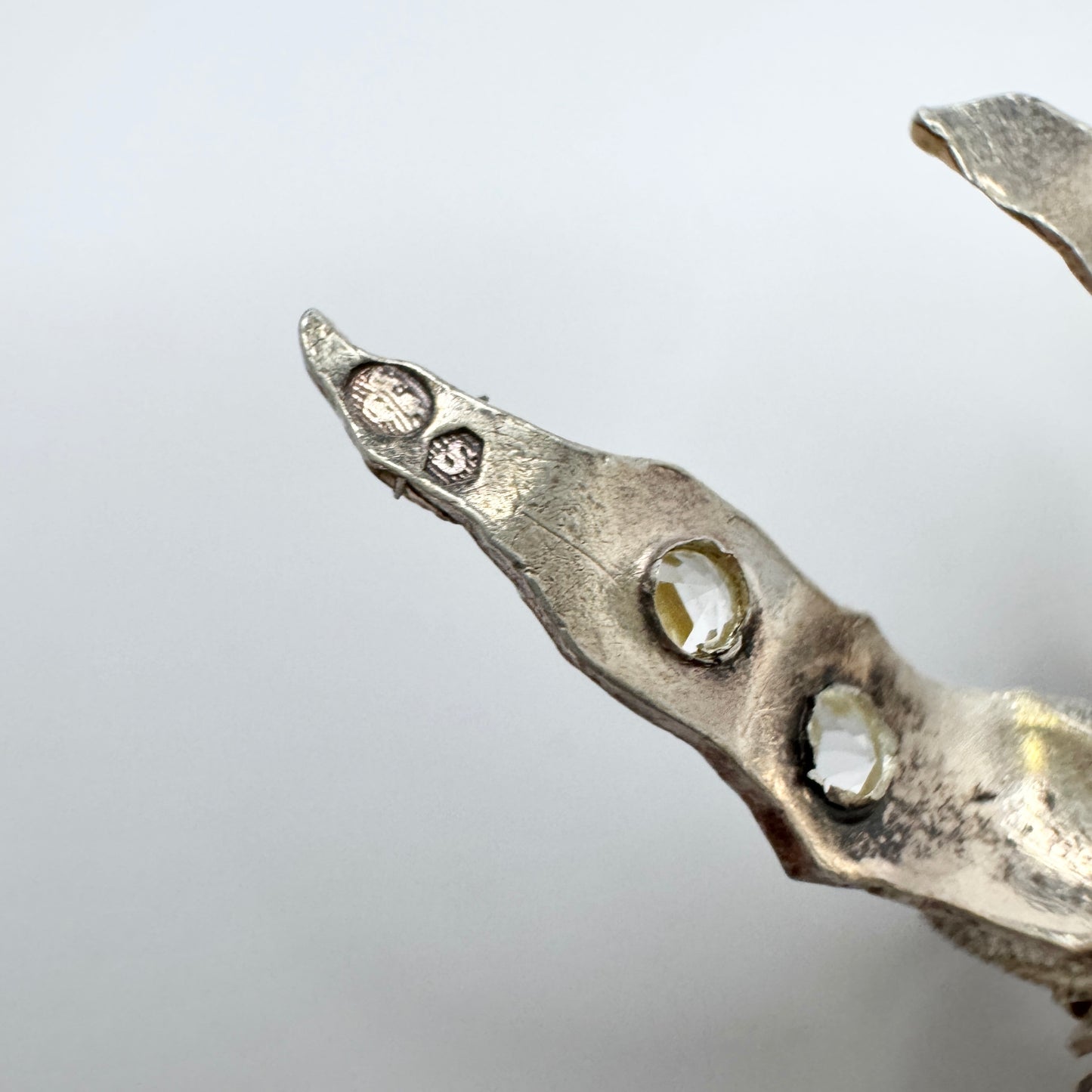 MENEGATTI Brothers, Vicenza Italy. Vintage 1940-50s Large Silver Orchid? Brooch.