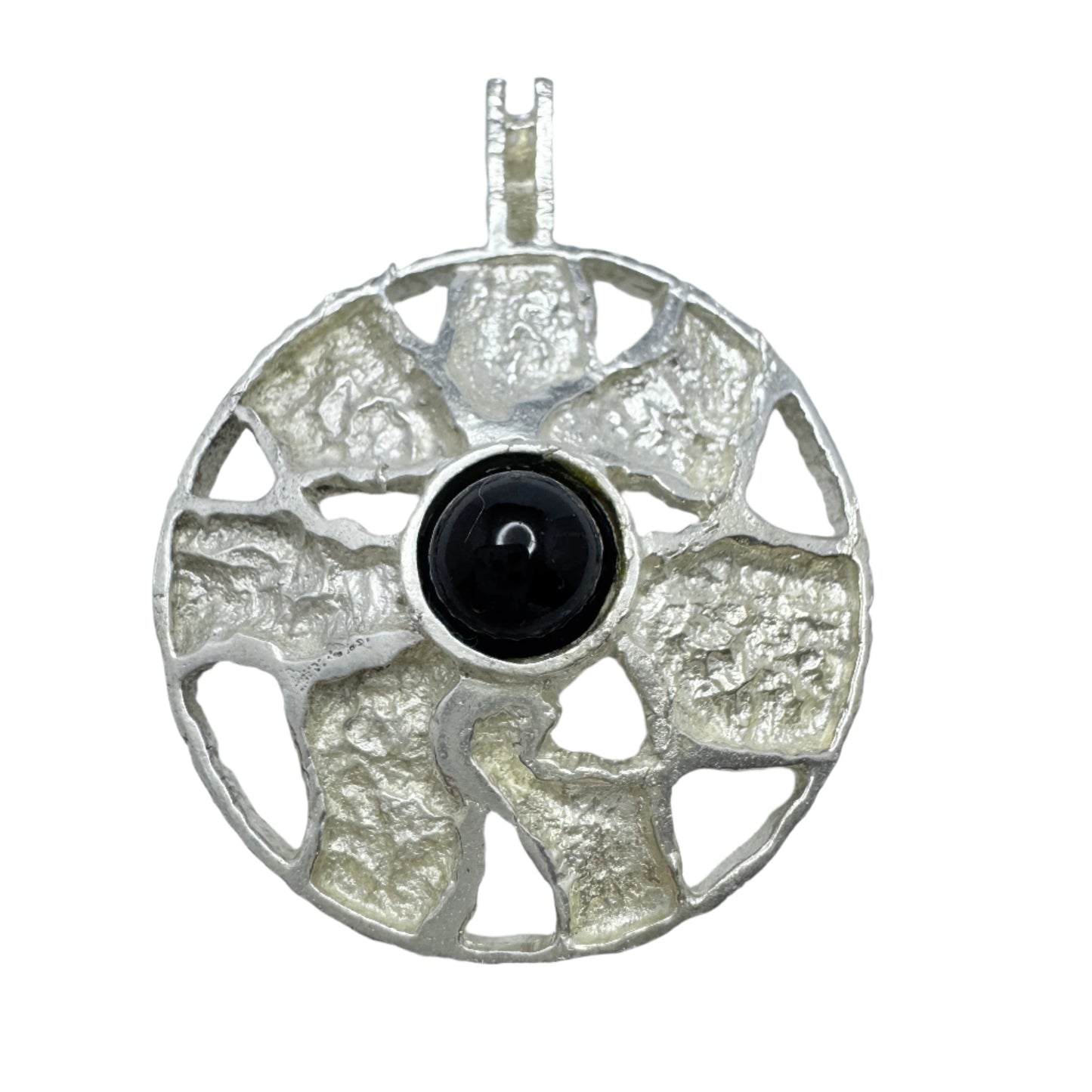 Herman Siersbøl, Denmark 1970s. Vintage Sterling Silver Onyx Pendant.