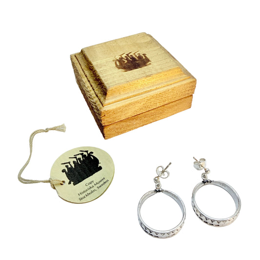 Bengt Hallberg, Sweden. Vintage Sterling Silver Viking Copy Earrings.