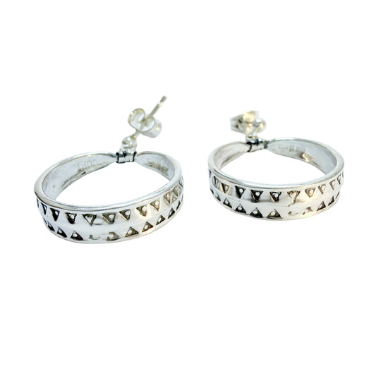 Bengt Hallberg, Sweden. Vintage Sterling Silver Viking Copy Earrings.