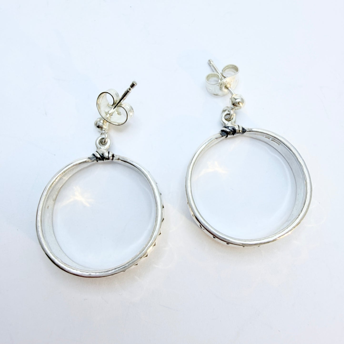 Bengt Hallberg, Sweden. Vintage Sterling Silver Viking Copy Earrings.