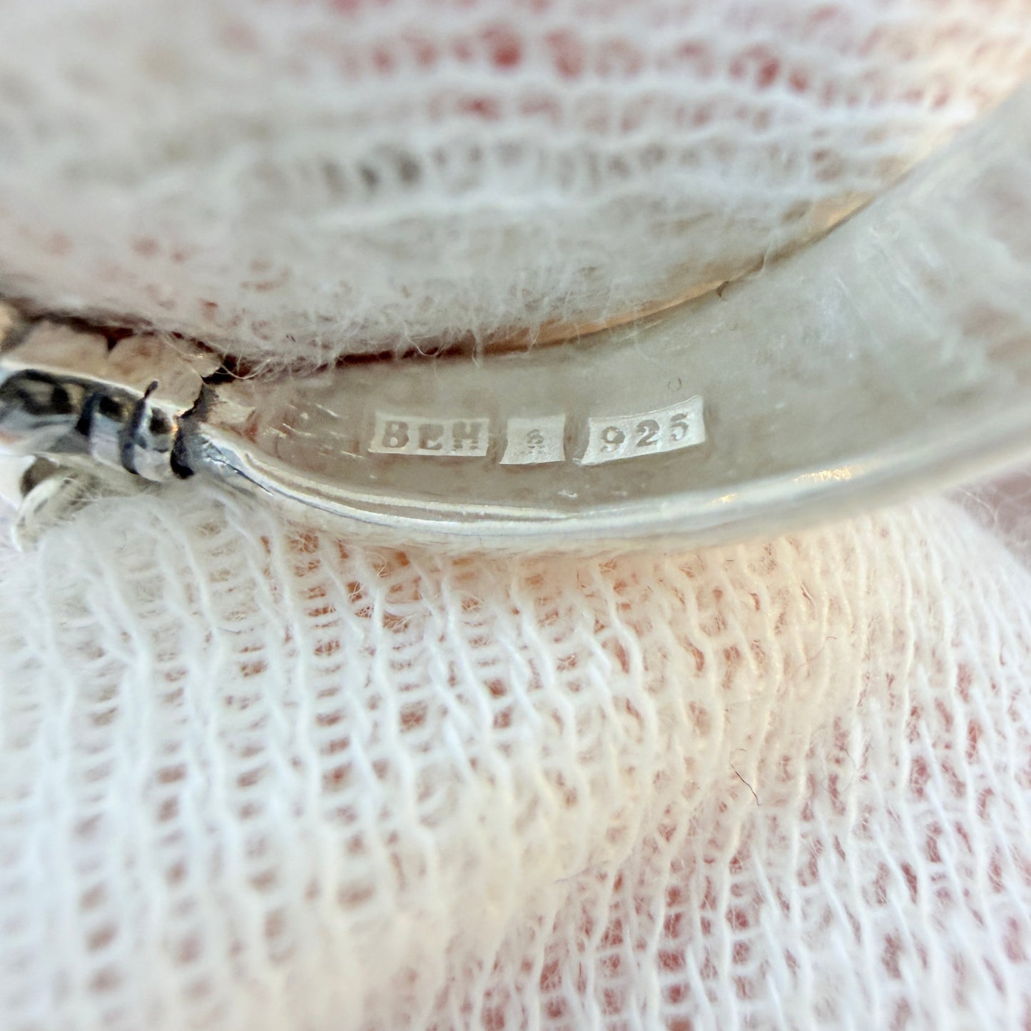 Bengt Hallberg, Sweden. Vintage Sterling Silver Viking Copy Earrings.