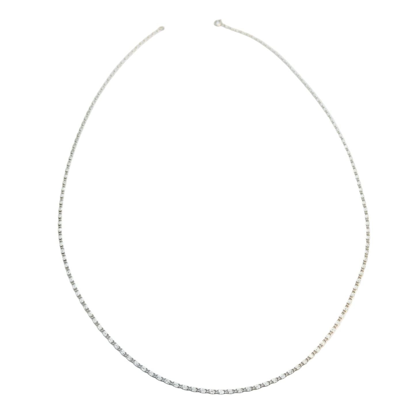 Vintage c 1950s Solid Silver Chain Necklace.