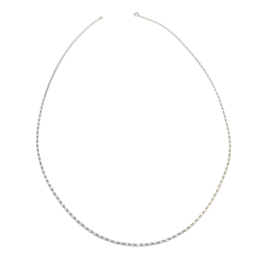 Vintage c 1950s Solid Silver Chain Necklace.