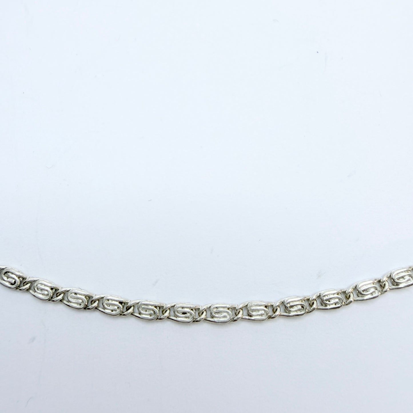 Vintage c 1950s Solid Silver Chain Necklace.
