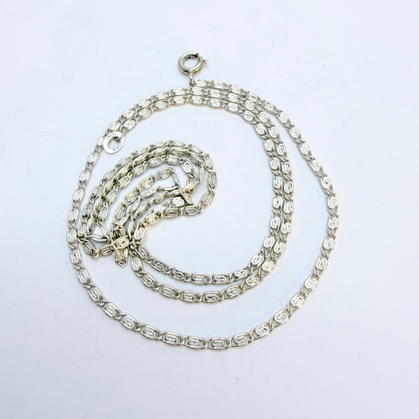Vintage c 1950s Solid Silver Chain Necklace.