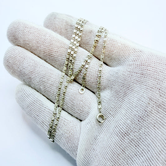 Vintage c 1950s Solid Silver Chain Necklace.