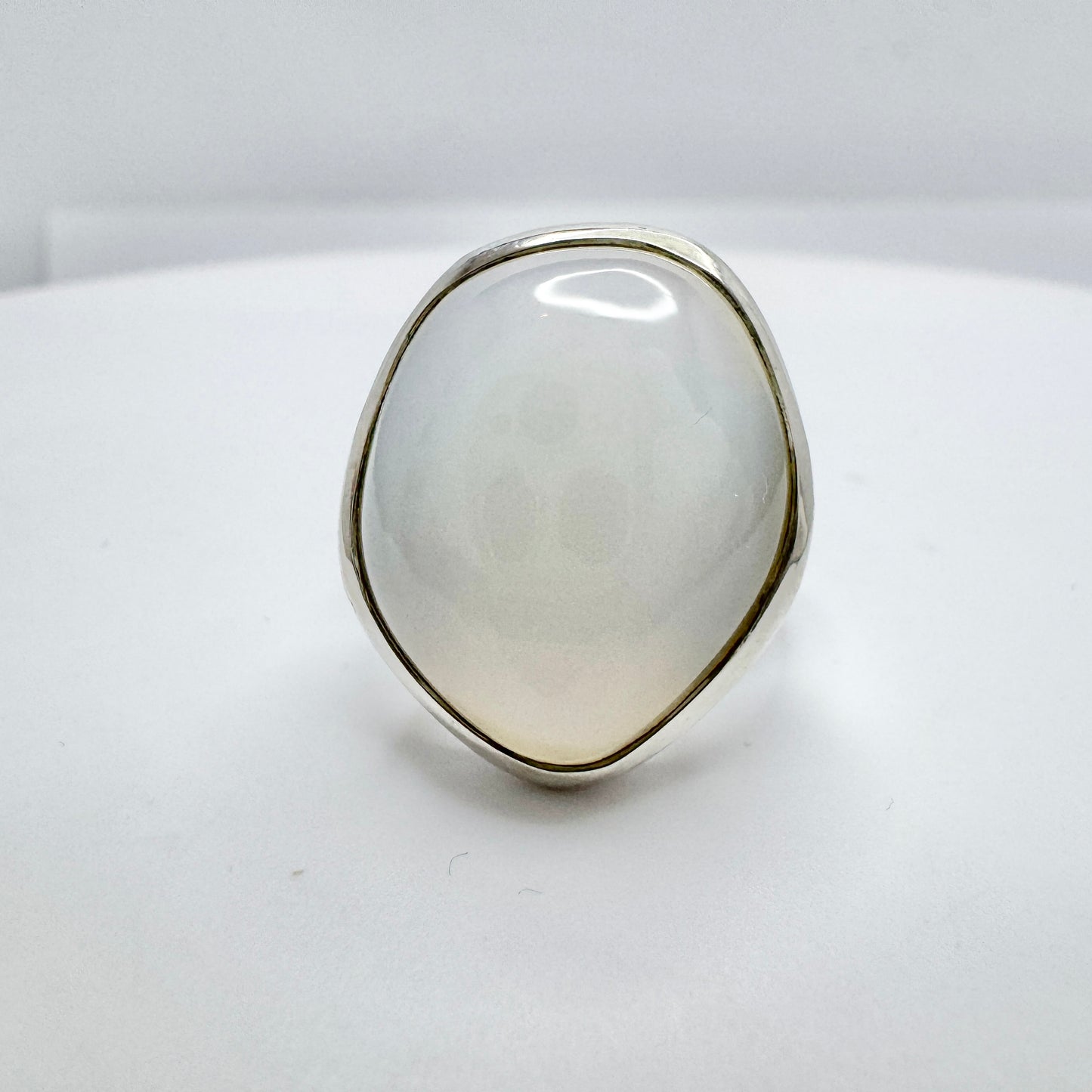 Vintage c 1960s. Solid 835 Silver Quartz Ring.