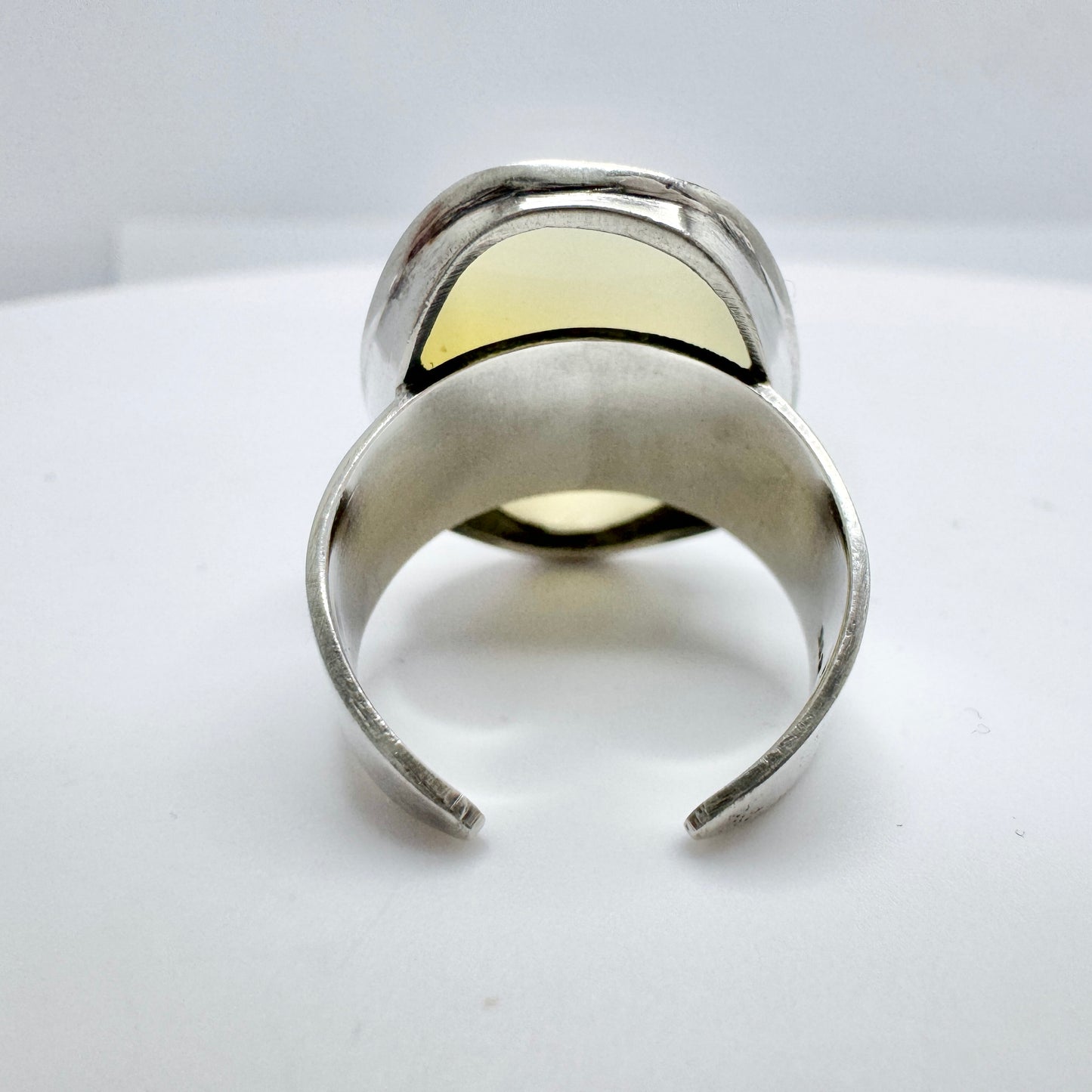 Vintage c 1960s. Solid 835 Silver Quartz Ring.