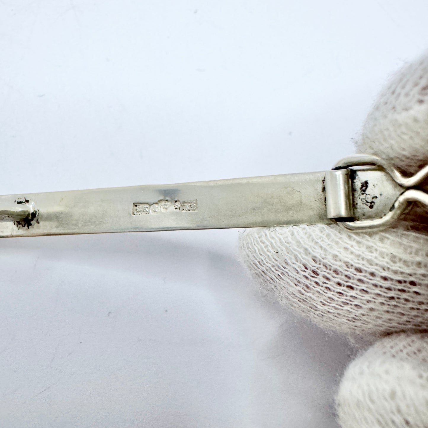 Kaplan, Sweden 1963. Vintage 6.3 inch Sterling Silver Barrette Hair Clip.