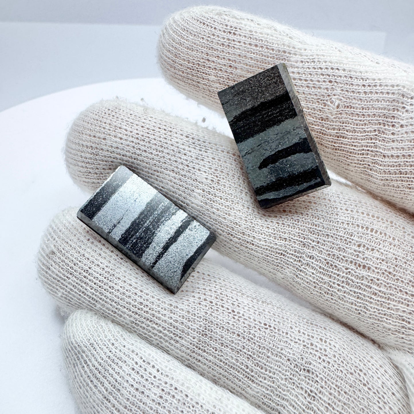 Stockholm, Sweden 1971. Bold Vintage Sterling Silver Iron Ore Cufflinks.