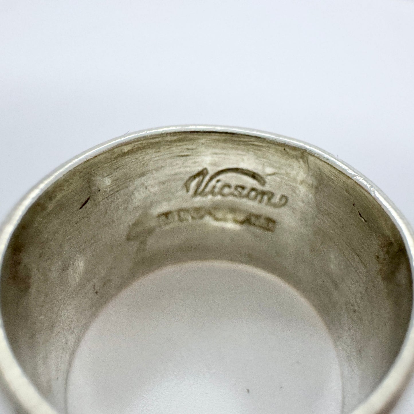 Victor Janson, Sweden year 1960. Vintage Sterling Silver Flower Band Ring.