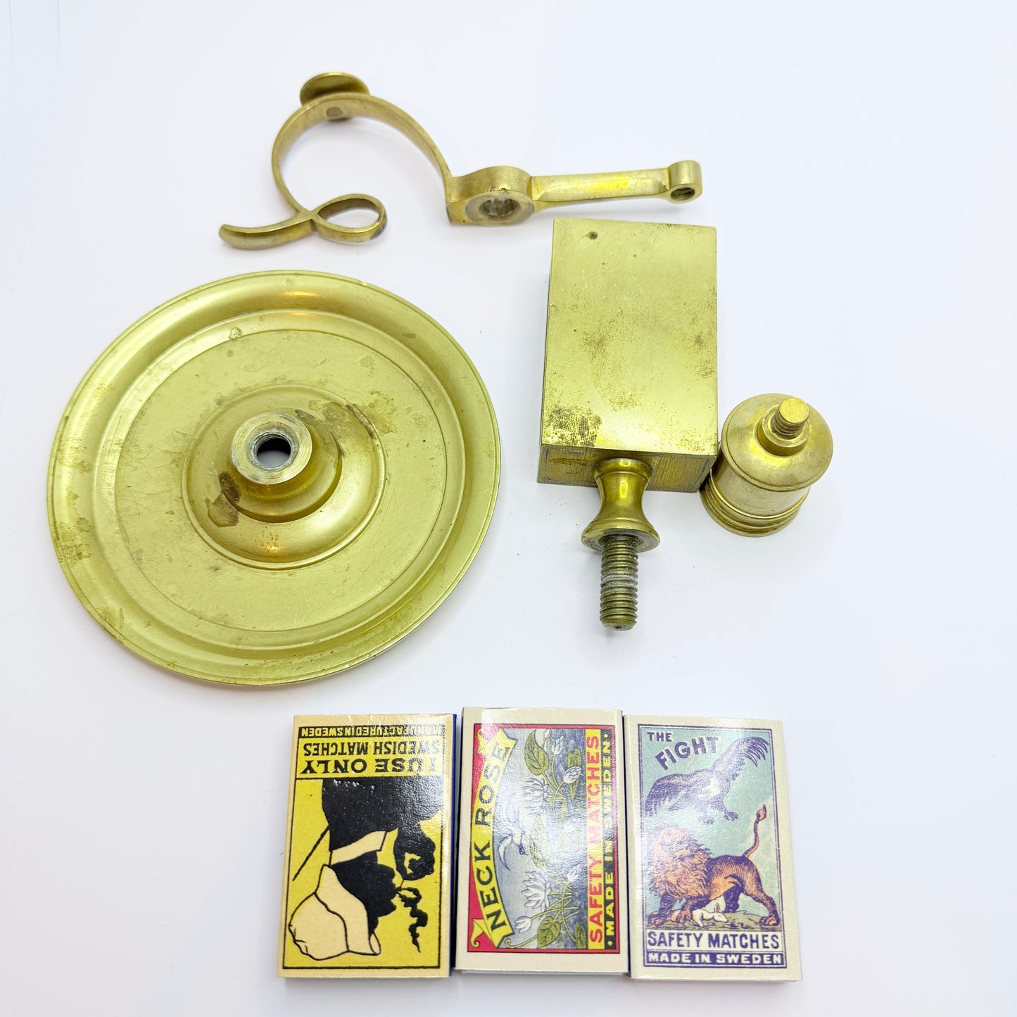 Skultuna Bruk, Sweden late 1800s. Antique Brass Chamberstick Candleholder.