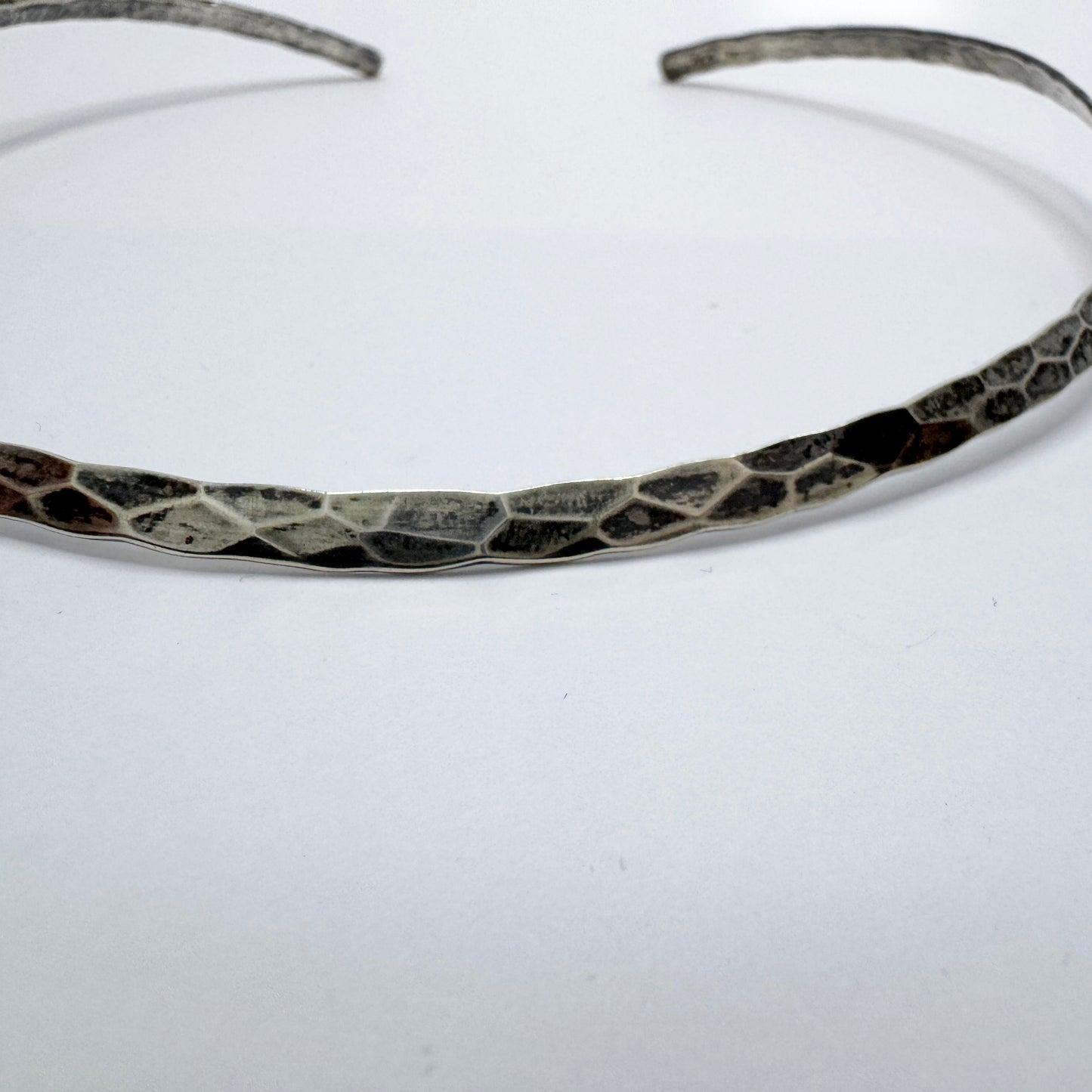 Sweden ca 1970. Vintage Sterling Silver Neck-ring Necklace.