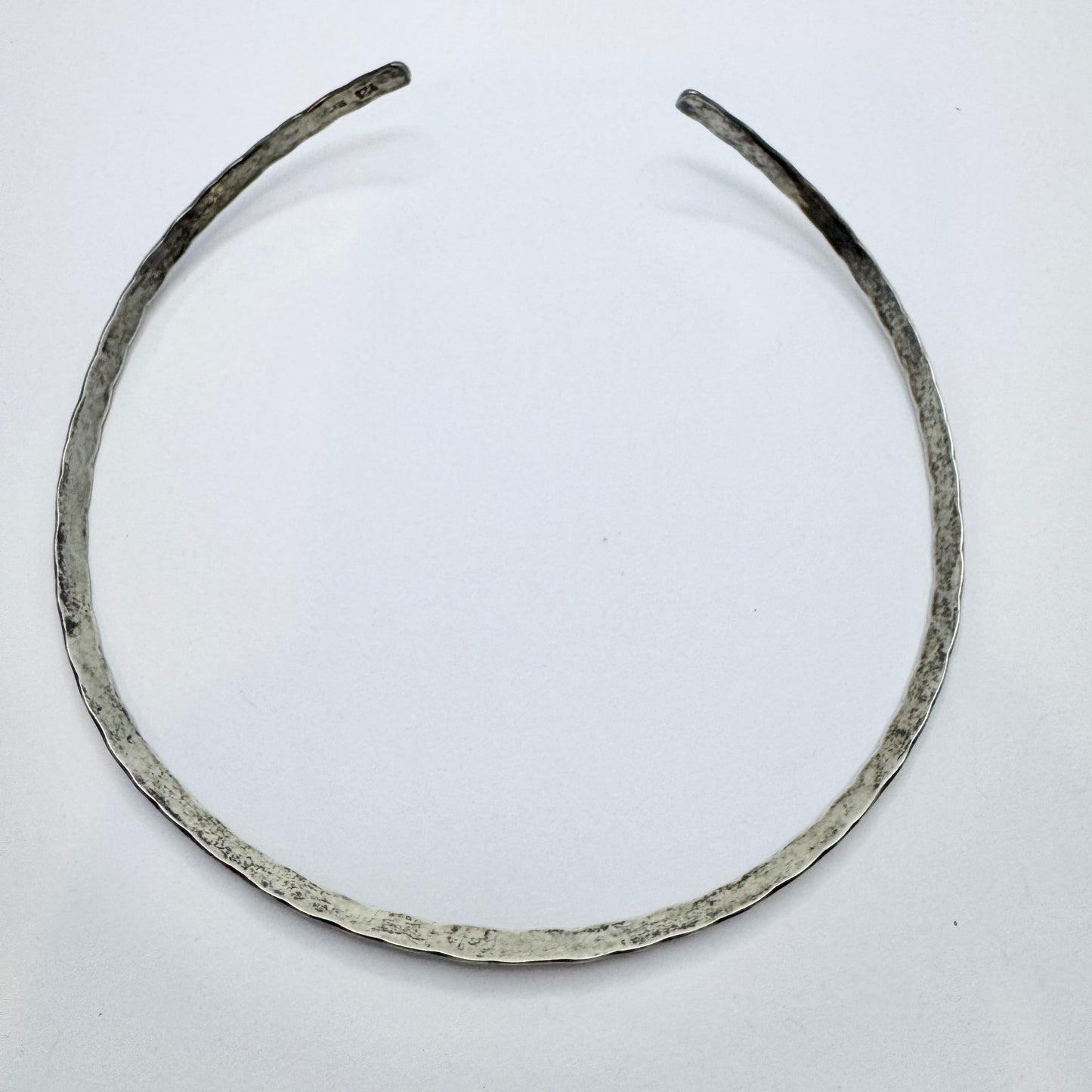 Sweden ca 1970. Vintage Sterling Silver Neck-ring Necklace.