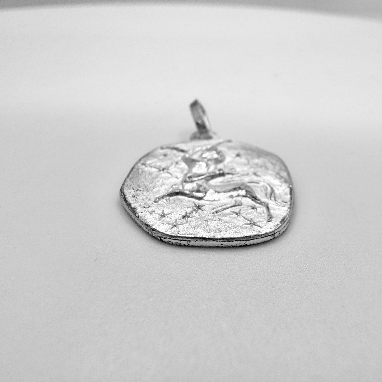 Ole Nicolai Olberg, Norway.  Vintage Sterling Silver Zodiac Sagittarius Charm Pendant.