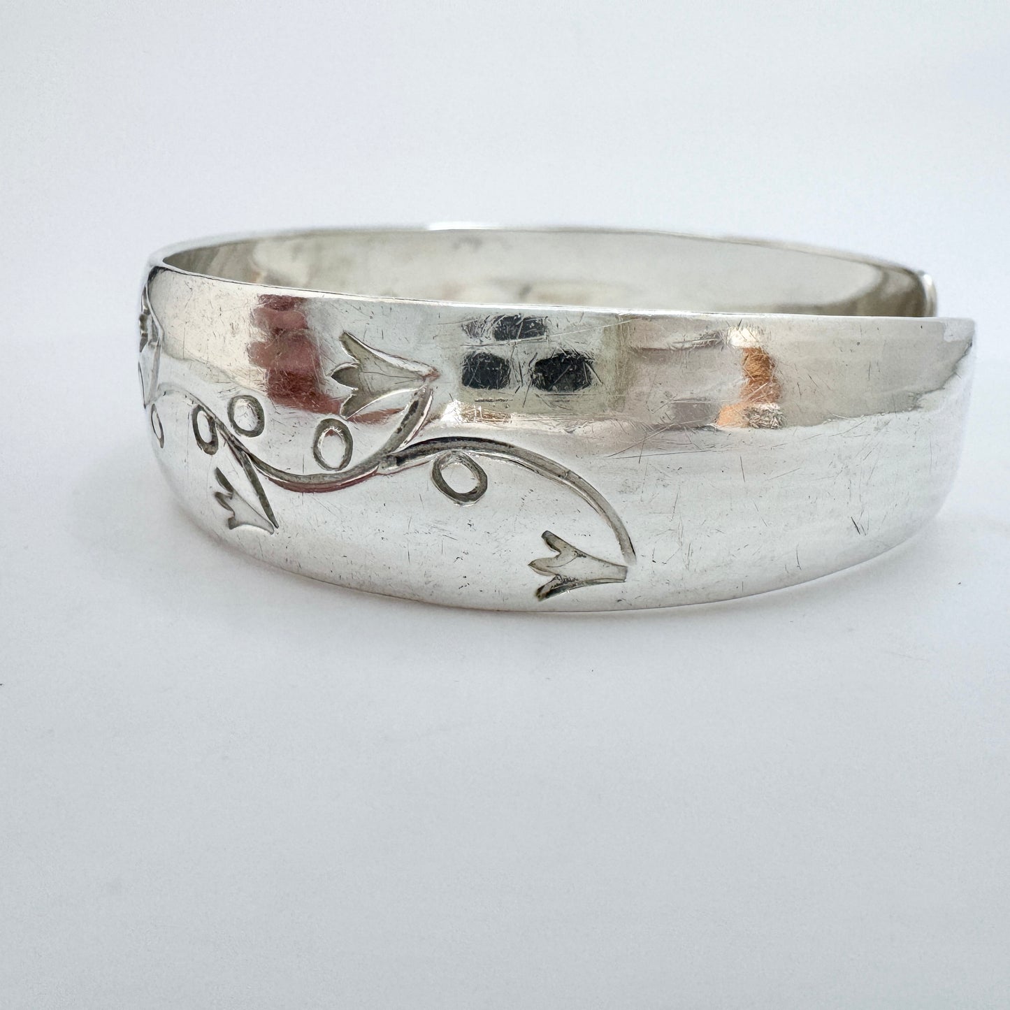 Holmström, Sweden 1949. Vintage Sterling Silver Cuff Bracelet.