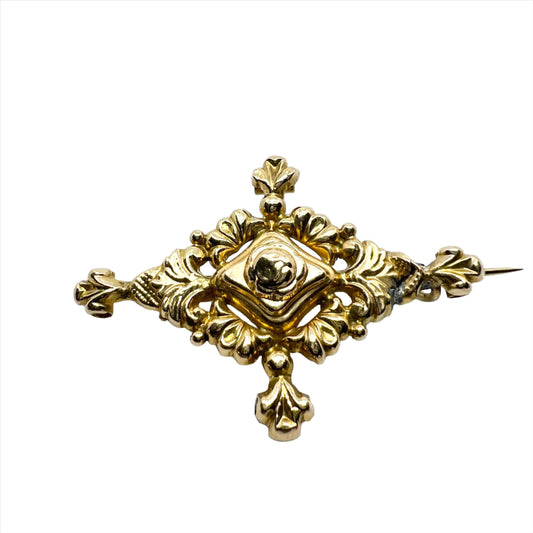 Sweden 1848. Antique Early Victorian 18k Gold Brooch.
