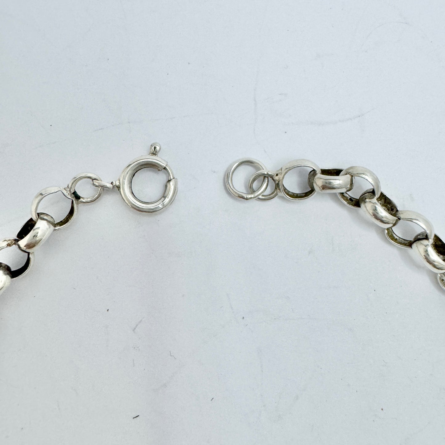 Sweden. Antique Victorian Solid Silver Watch Chain in Necklace Length.