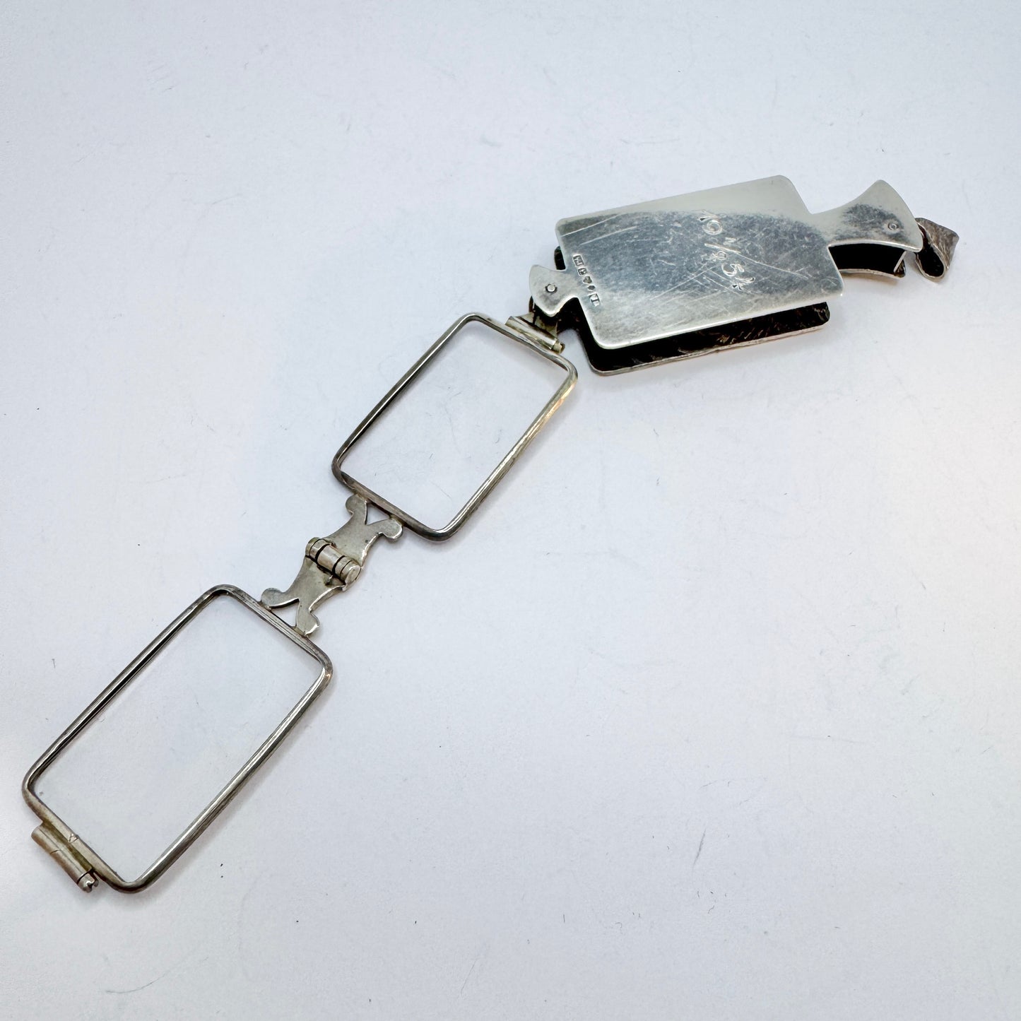 Victor Janson, Sweden 1947. Vintage Silver Lorgnette Pendant.