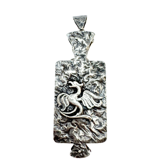 Victor Janson, Sweden 1947. Vintage Silver Lorgnette Pendant.