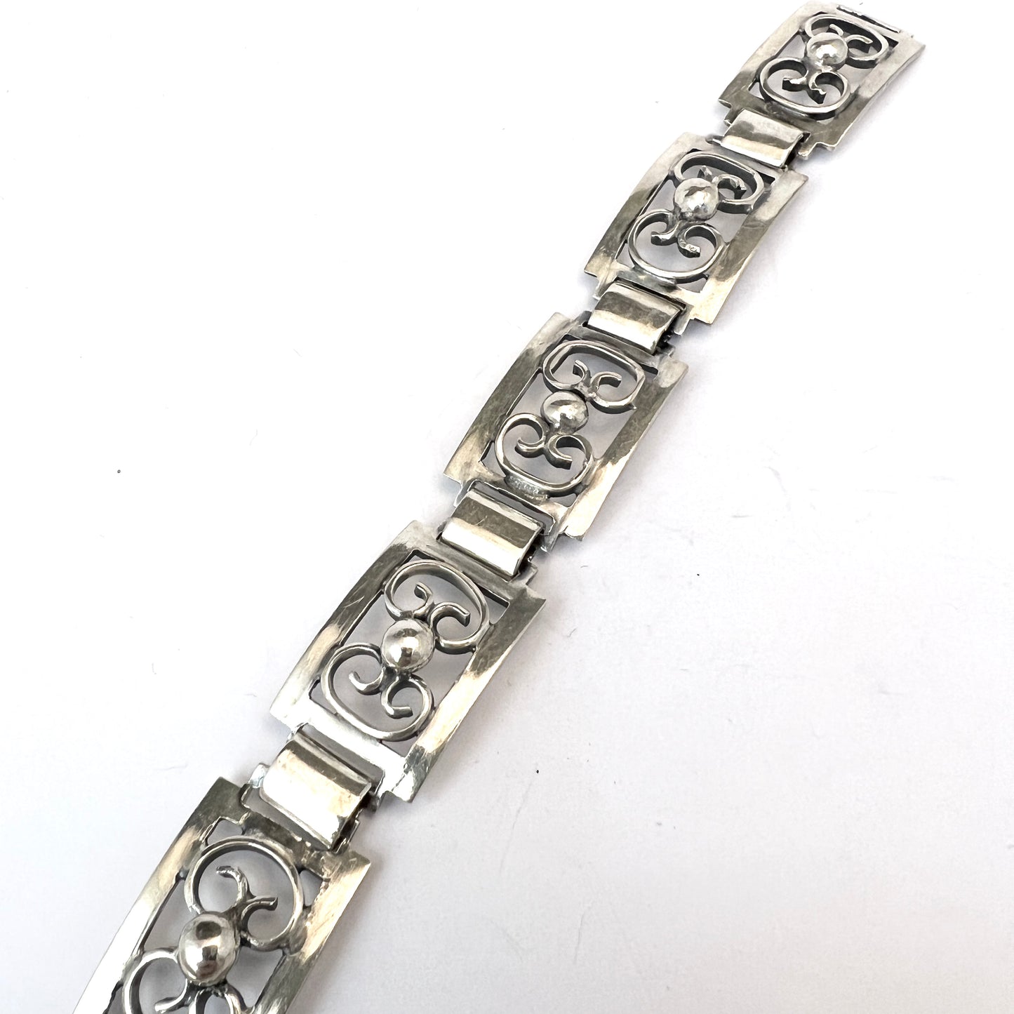 Ceson Gothenburg, Sweden 1965. Vintage Solid Silver Link Bracelet.