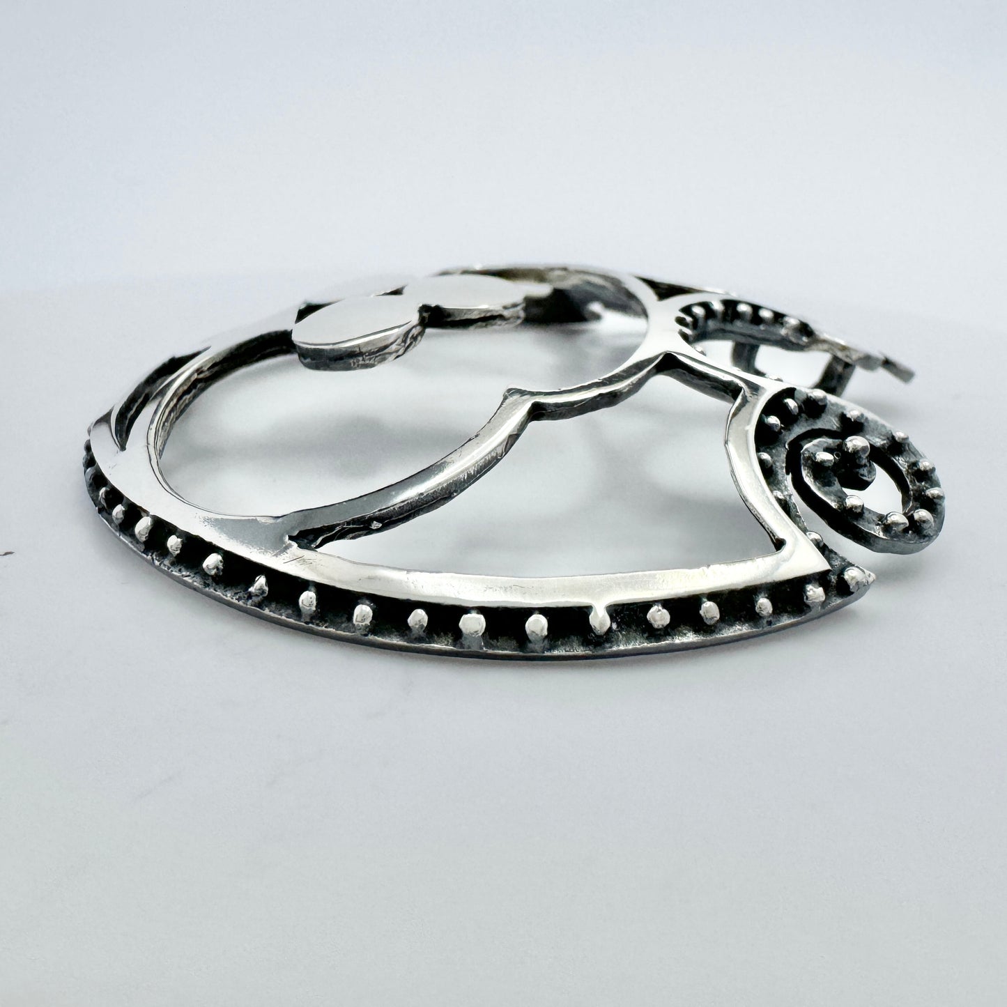 Valo-Koru, Finland 1973. Large Vintage Sterling Silver Pendant.