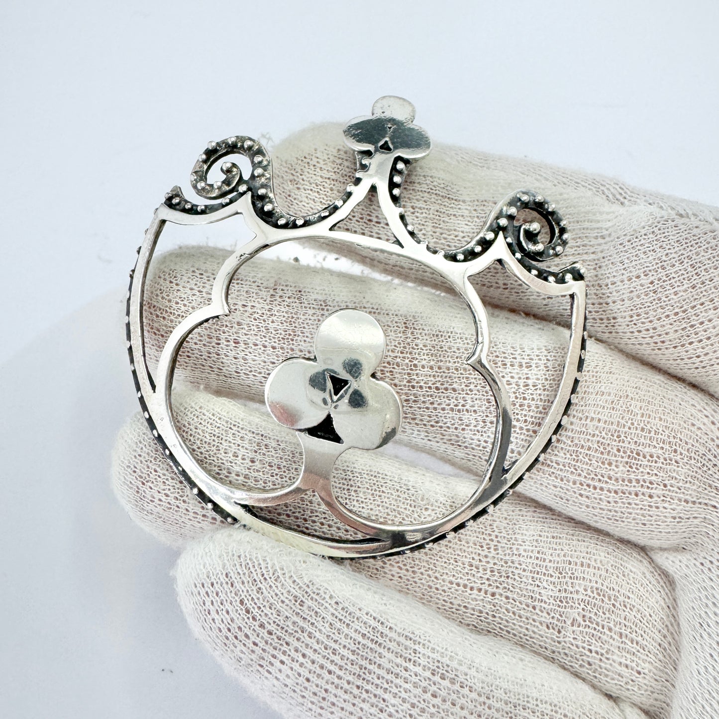 Valo-Koru, Finland 1973. Large Vintage Sterling Silver Pendant.