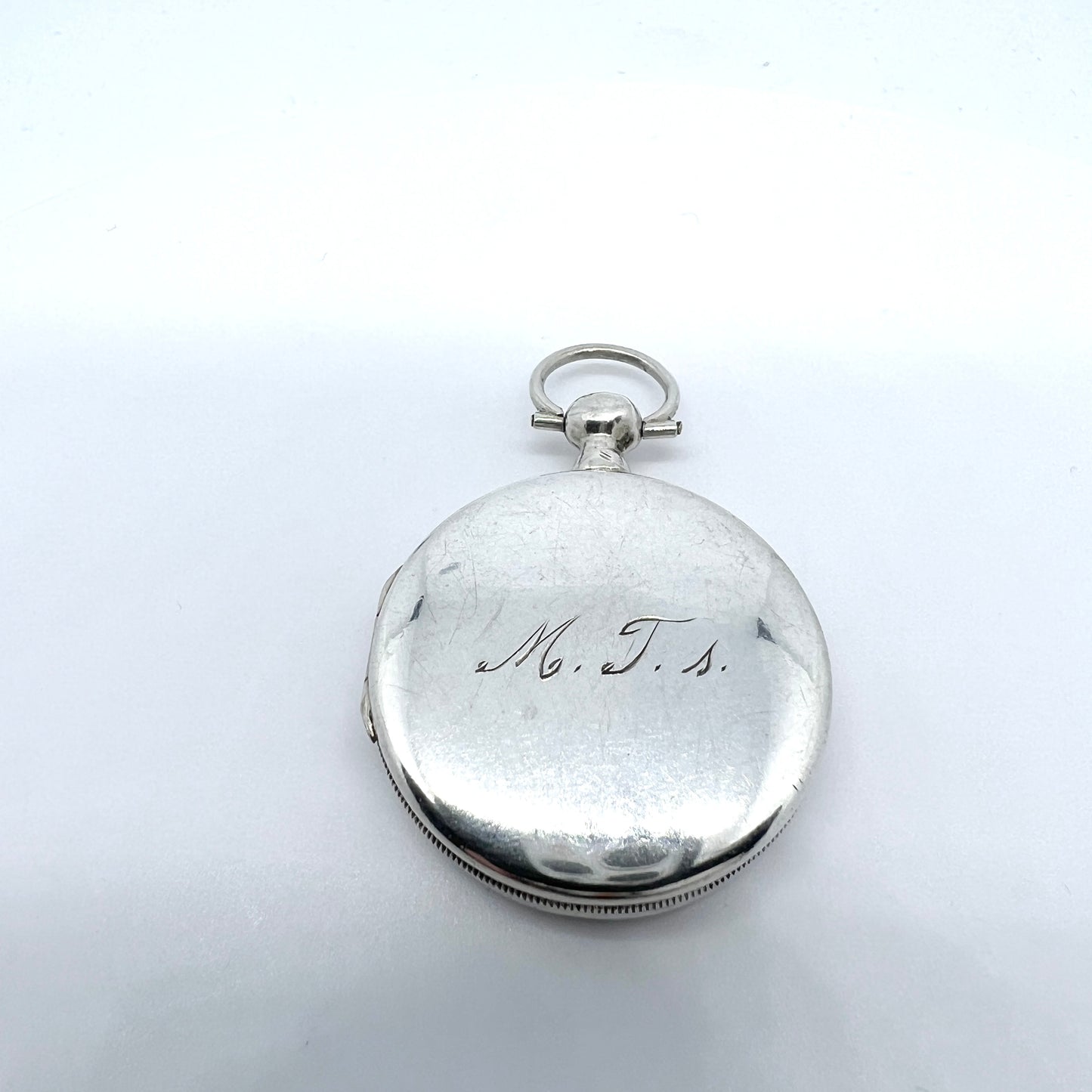 Frans Holm, Sweden 1877. Antique Victorian Solid Silver Vinaigrette Locket Pendant.