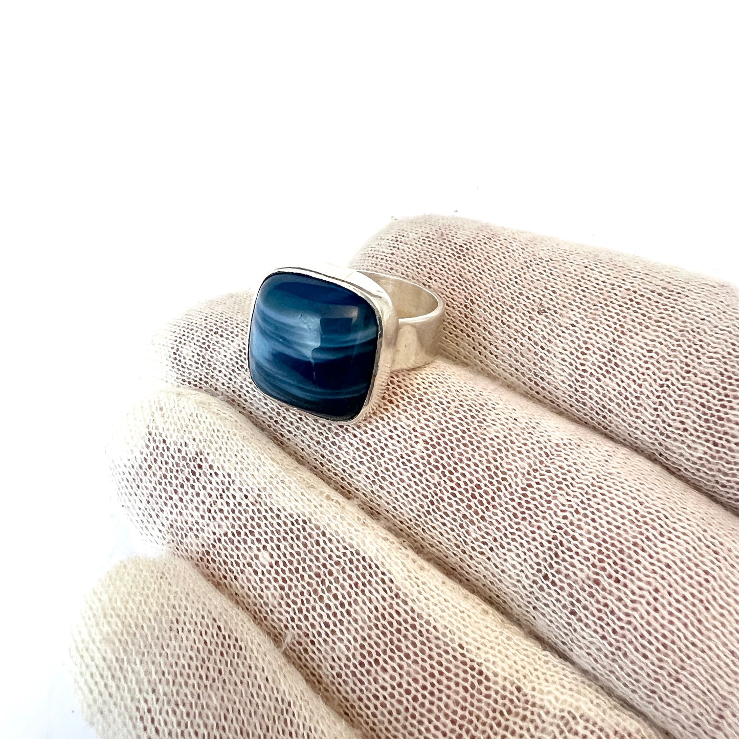 Sweden 1960-70s. Vintage Solid Silver Bergslagen-stone Ring.