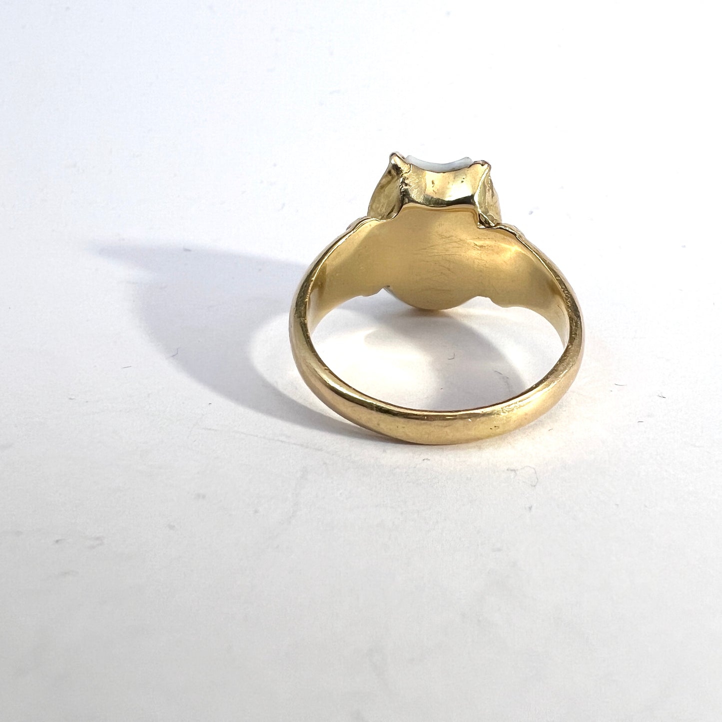 Antique Victorian c 20k Gold Agate Men's Signet Ring.