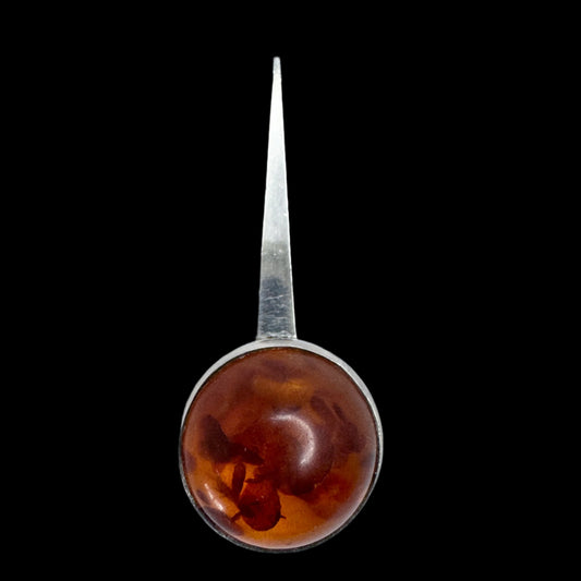 Einer Fehrn, Denmark ca 1960s. Sterling Silver Amber Pendant