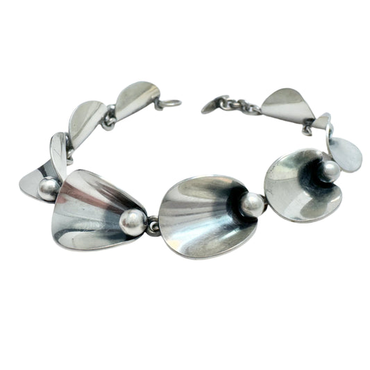 Niels Erik From, Denmark 1950-60s Vintage Sterling Silver Bracelet.