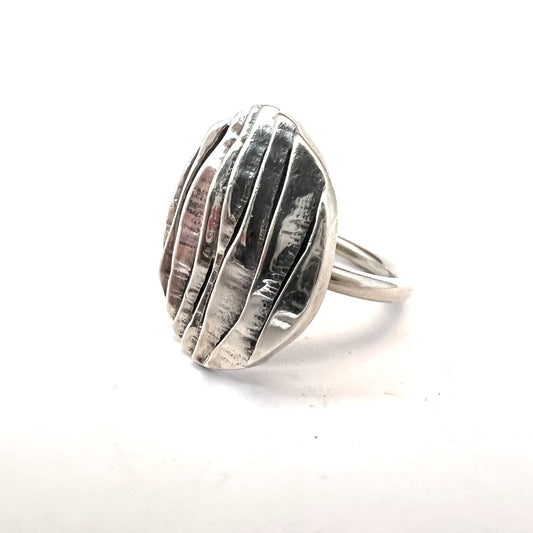 France 1960s. Vintage Modernist Sterling Silver Ring.