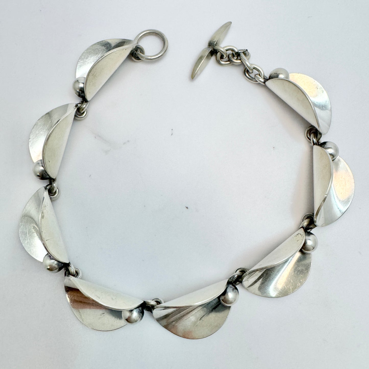 Niels Erik From, Denmark 1950-60s Vintage Sterling Silver Bracelet.