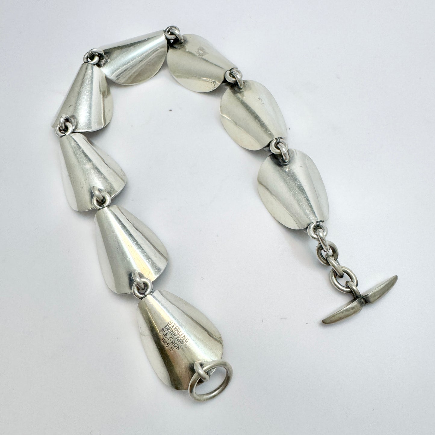 Niels Erik From, Denmark 1950-60s Vintage Sterling Silver Bracelet.