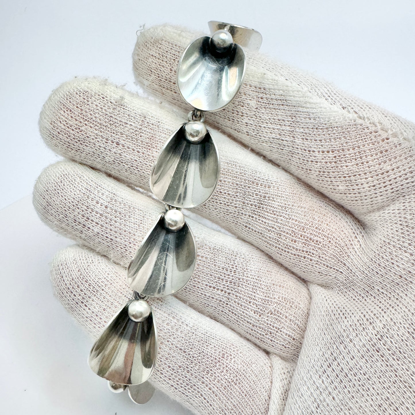 Niels Erik From, Denmark 1950-60s Vintage Sterling Silver Bracelet.