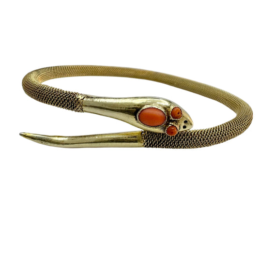 Vintage 950 Mesh Silver Coral Snake Flexible Bracelet.